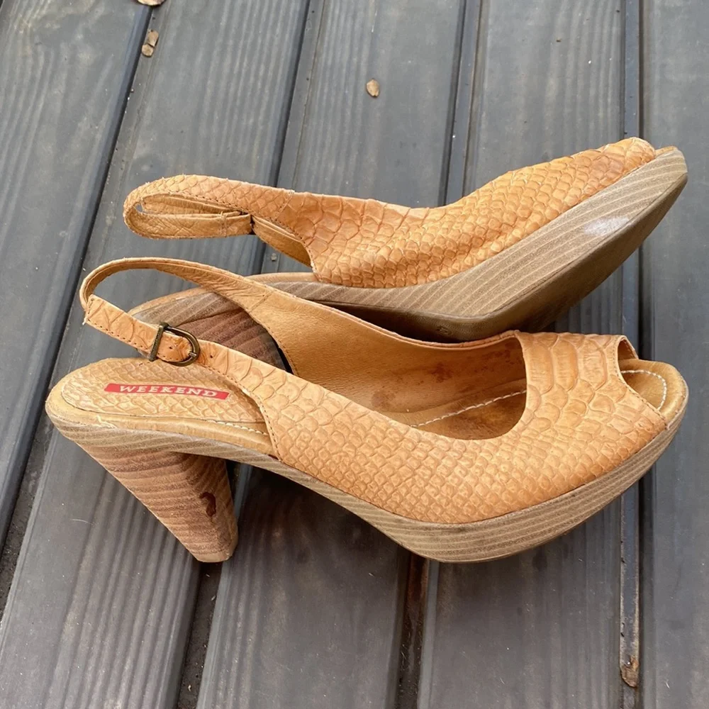 Weekend leather fish-scale heels - Picture 2 of 14